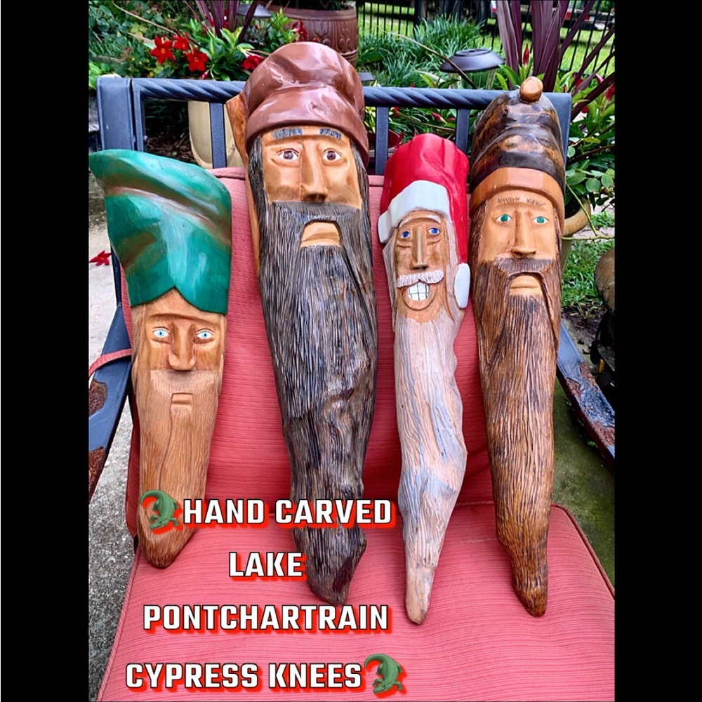 Carved on the house boat of Swamp Man Shelby Stanga app. 2 ft tall